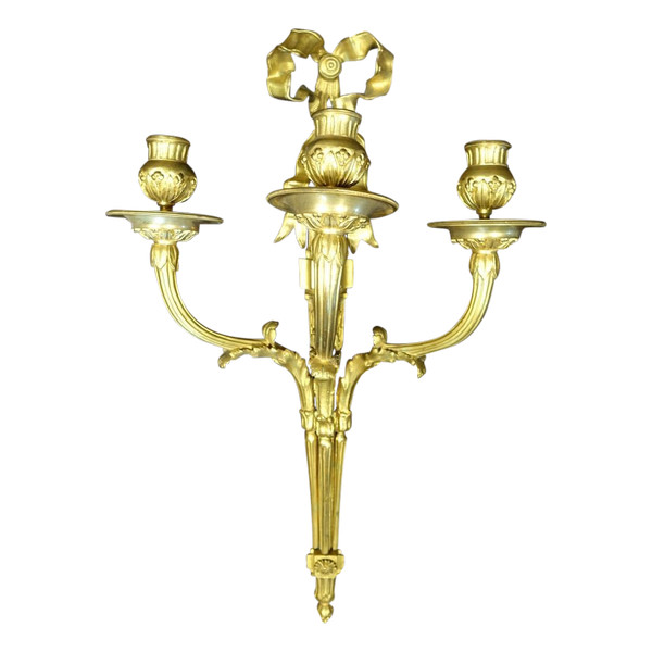 Große Wandleuchte Aus Goldbronze