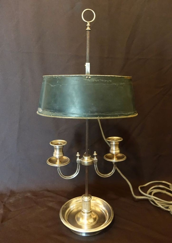 Lampe Bouillotte En Bronze Argenté