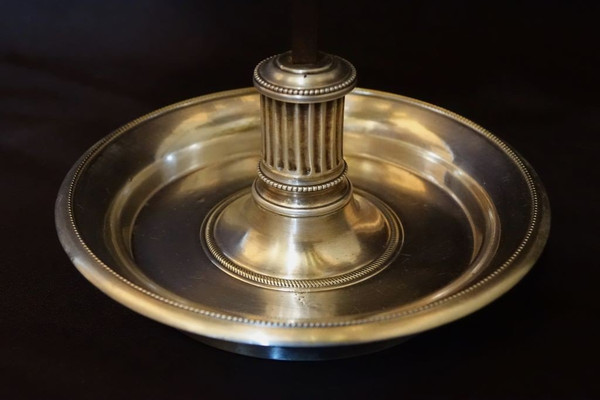 Lampe Bouillotte En Bronze Argenté