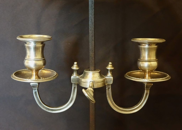 Lampe Bouillotte En Bronze Argenté