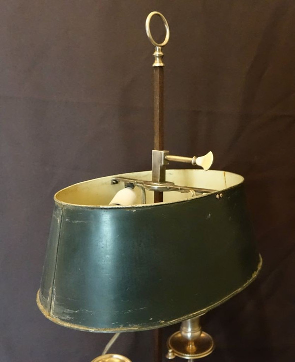 Lampe Bouillotte En Bronze Argenté