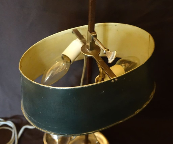 Lampe Bouillotte En Bronze Argenté