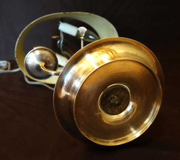 Lampe Bouillotte En Bronze Argenté