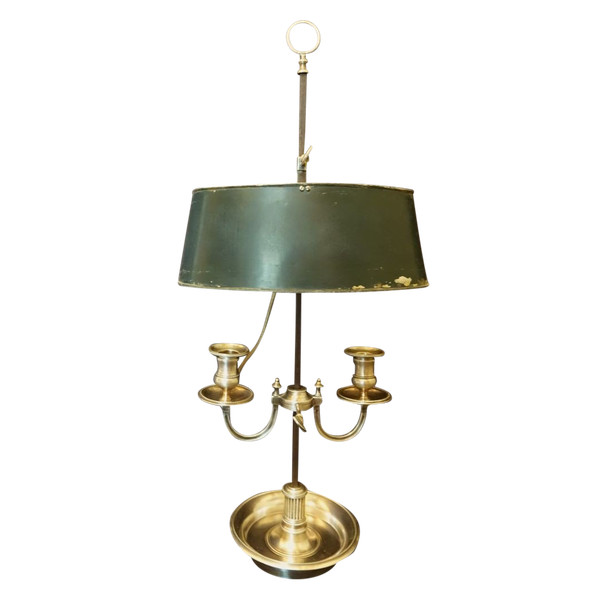 Lampe Bouillotte En Bronze Argenté