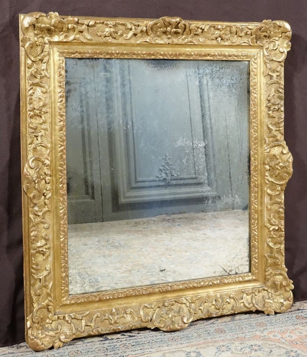 Miroir Régence En Bois Doré