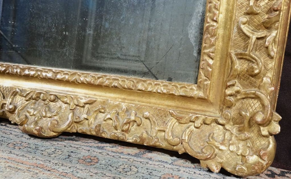 Miroir Régence En Bois Doré