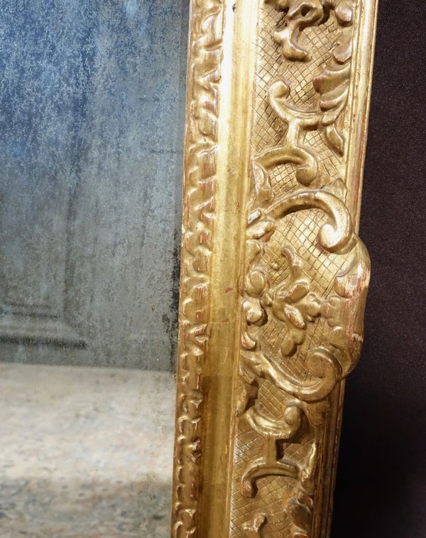 Miroir Régence En Bois Doré