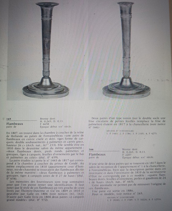 Paris, Consulate, Empire period - pair of bronze candlesticks or torches - imperial model
