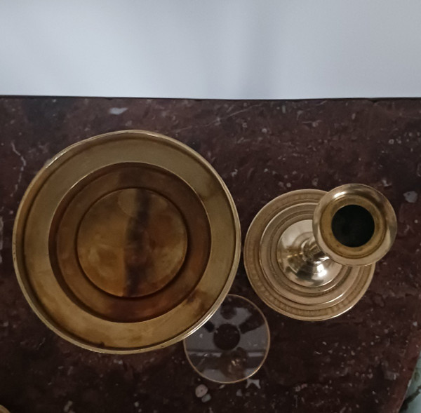 Paris, Consulate, Empire period - pair of bronze candlesticks or torches - imperial model