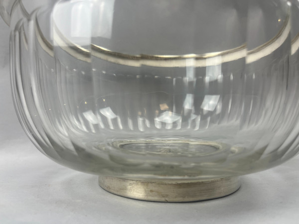 Saladier en cristal cerclé argent modèle Harcourt 