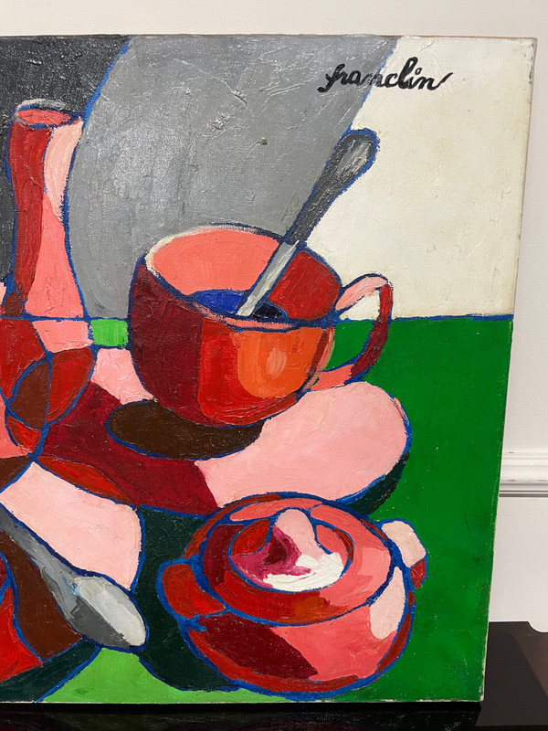 Françoise Jacquelin - Natura morta in stile cubista "Le café rouge
