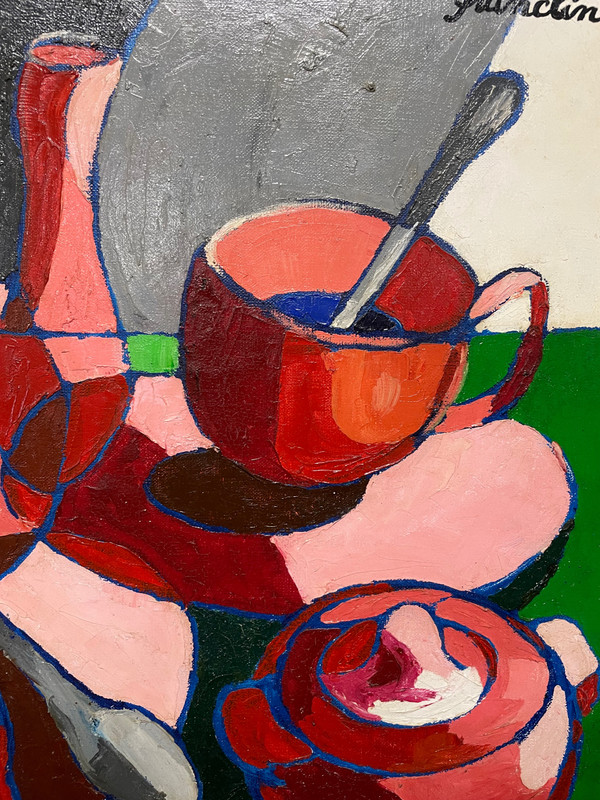 Françoise Jacquelin - Natura morta in stile cubista "Le café rouge