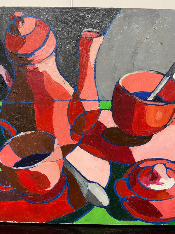 Françoise Jacquelin - Natura morta in stile cubista "Le café rouge