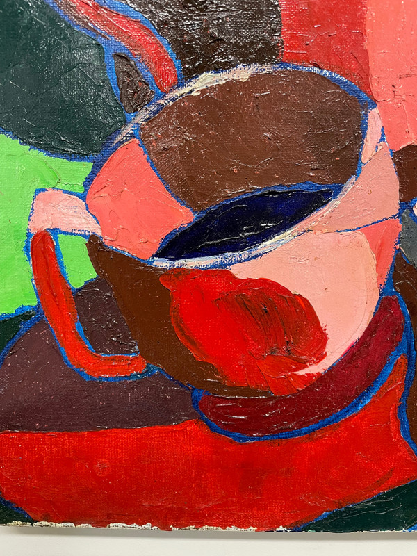 Françoise Jacquelin - Natura morta in stile cubista "Le café rouge