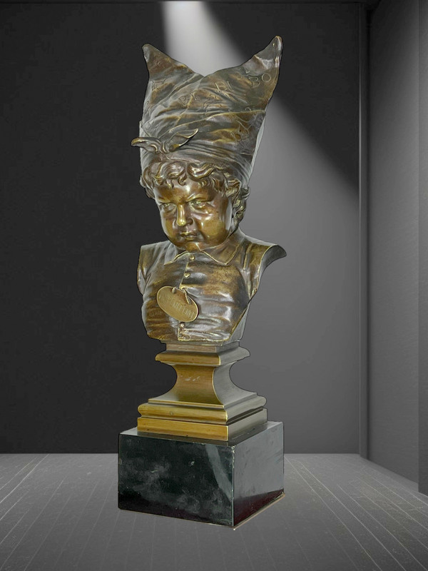 BRONZE ANCIEN DU XIXe " LE BONNET D'ÂNE LA PENITENCE " D' APRES NICOLAS LECORNET