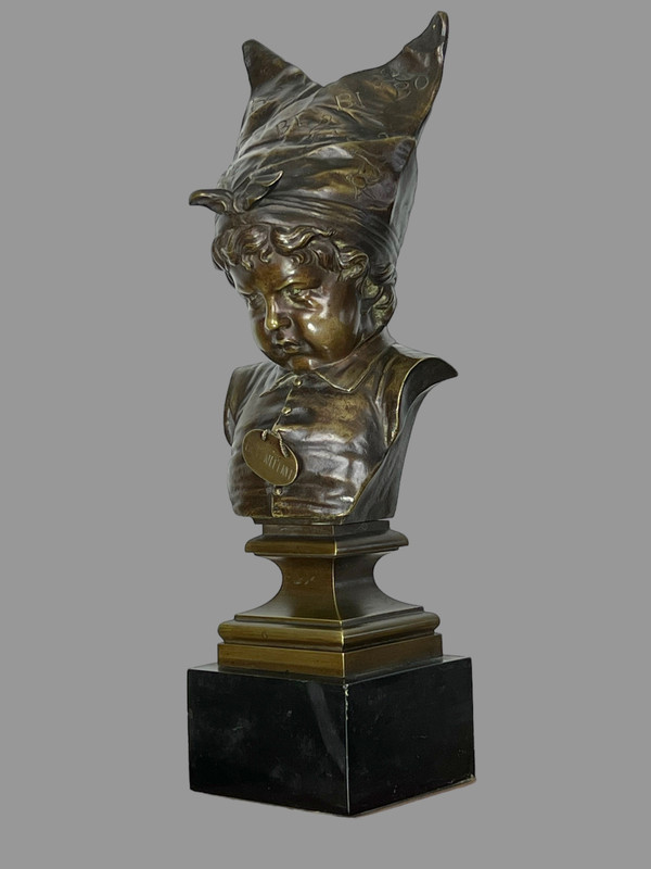BRONZE ANCIEN DU XIXe " LE BONNET D'ÂNE LA PENITENCE " D' APRES NICOLAS LECORNET