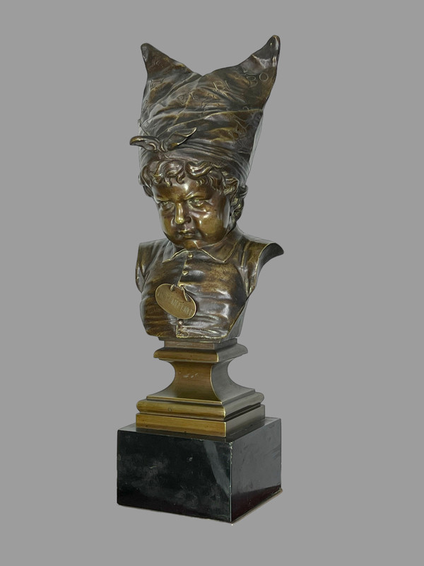 BRONZE ANCIEN DU XIXe " LE BONNET D'ÂNE LA PENITENCE " D' APRES NICOLAS LECORNET