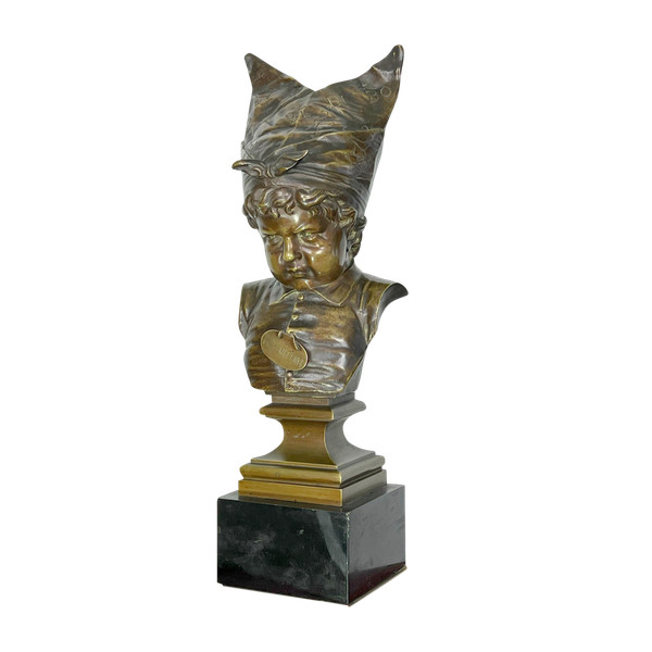 BRONZE ANCIEN DU XIXe " LE BONNET D'ÂNE LA PENITENCE " D' APRES NICOLAS LECORNET