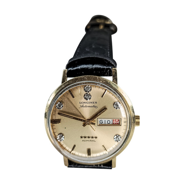 LONGINES Admiral, Automatico. Placcato oro + diamanti
