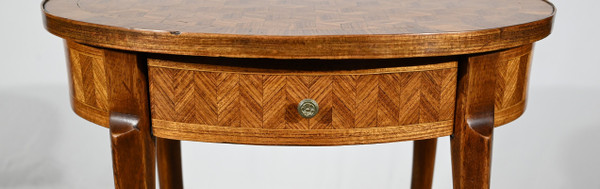 Kleiner Salontisch aus Intarsien, Übergangsstil Louis XV Louis XVI - 1920