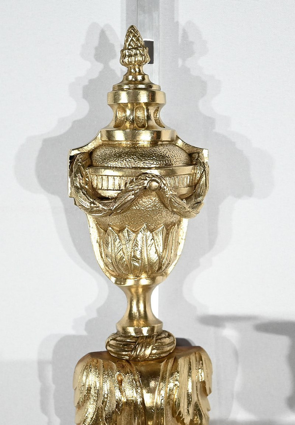 Paire d’Appliques en Bronze Doré, style Louis XVI – Milieu XIXe