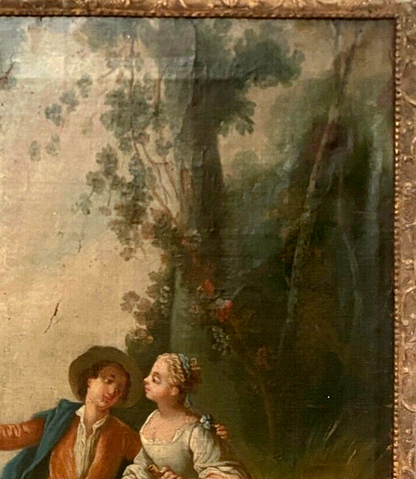 Louis XV style trumeau in carved wood XIX century