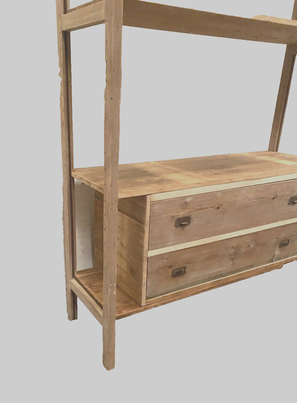 Art Deco display case in solid fir from the 20th century
