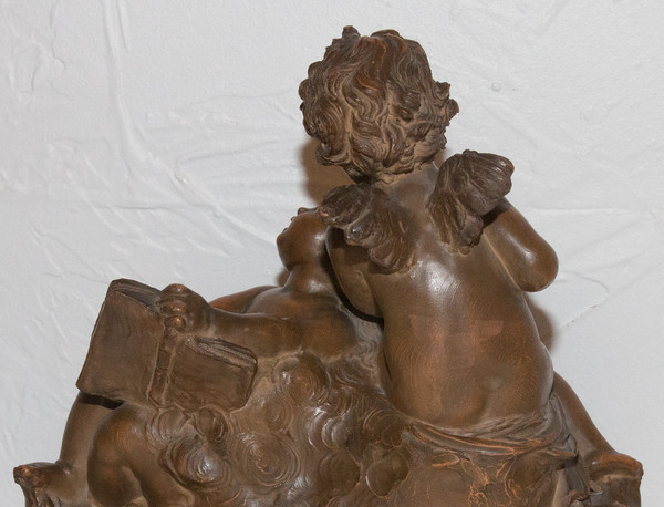  Psiche e Cupido in terracotta firmati Fernand Cian Paris