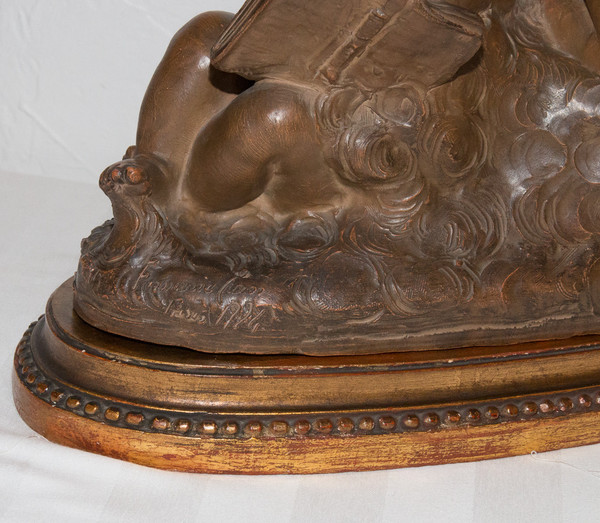  Psiche e Cupido in terracotta firmati Fernand Cian Paris