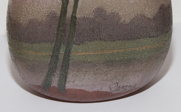 Pâte De Verre Vase Signed Legras