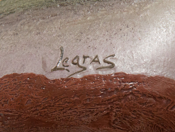 Pâte De Verre Vase Signed Legras
