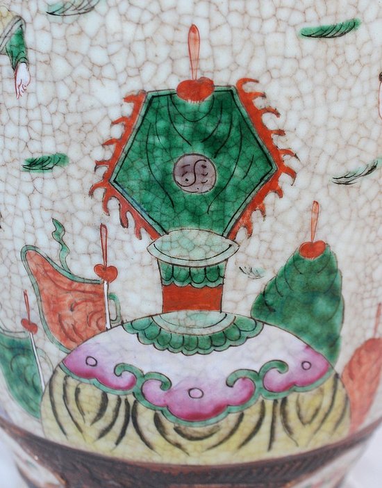 Large Baluster Vase, Cracked Canton Porcelain, China - Nineteenth