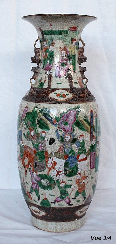 Large Baluster Vase, Cracked Canton Porcelain, China - Nineteenth