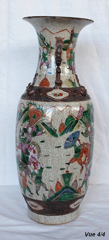 Large Baluster Vase, Cracked Canton Porcelain, China - Nineteenth