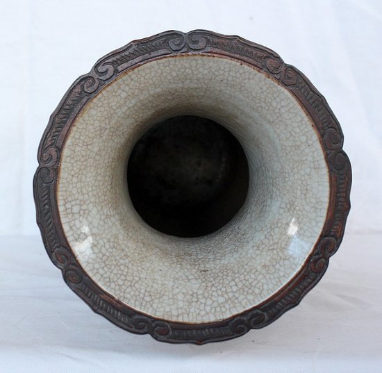Large Baluster Vase, Cracked Canton Porcelain, China - Nineteenth