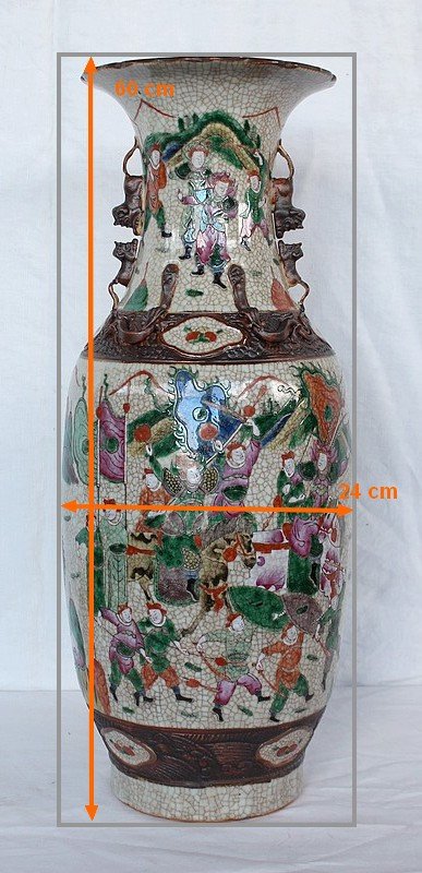 Large Baluster Vase, Cracked Canton Porcelain, China - Nineteenth