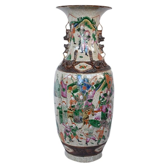 Large Baluster Vase, Cracked Canton Porcelain, China - Nineteenth