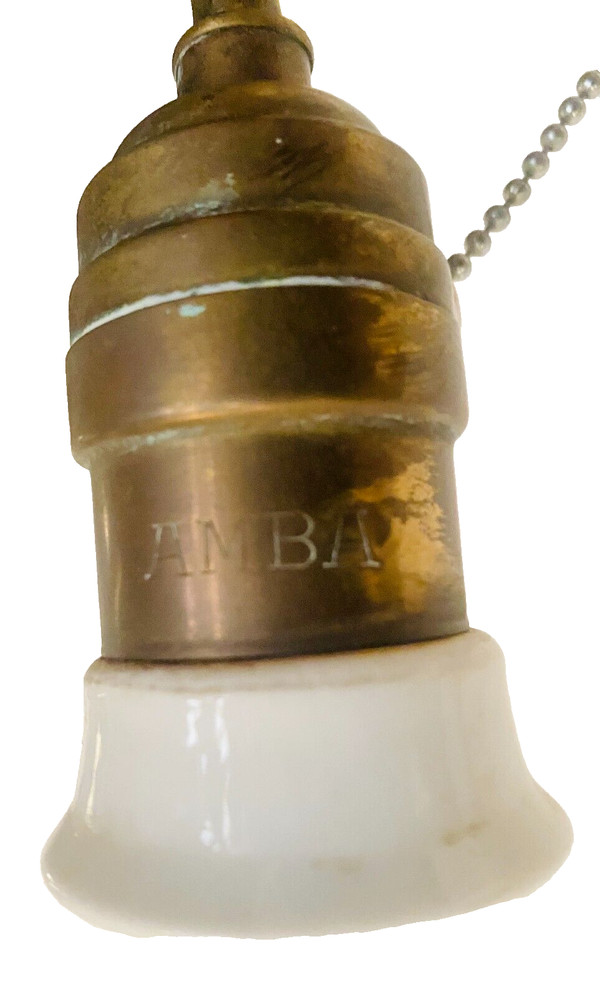 Lampada da terra Art Déco di AMBA in ottone del XX secolo.