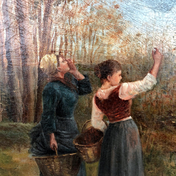 Olio su tela "Saluto al traghetto", XX secolo.