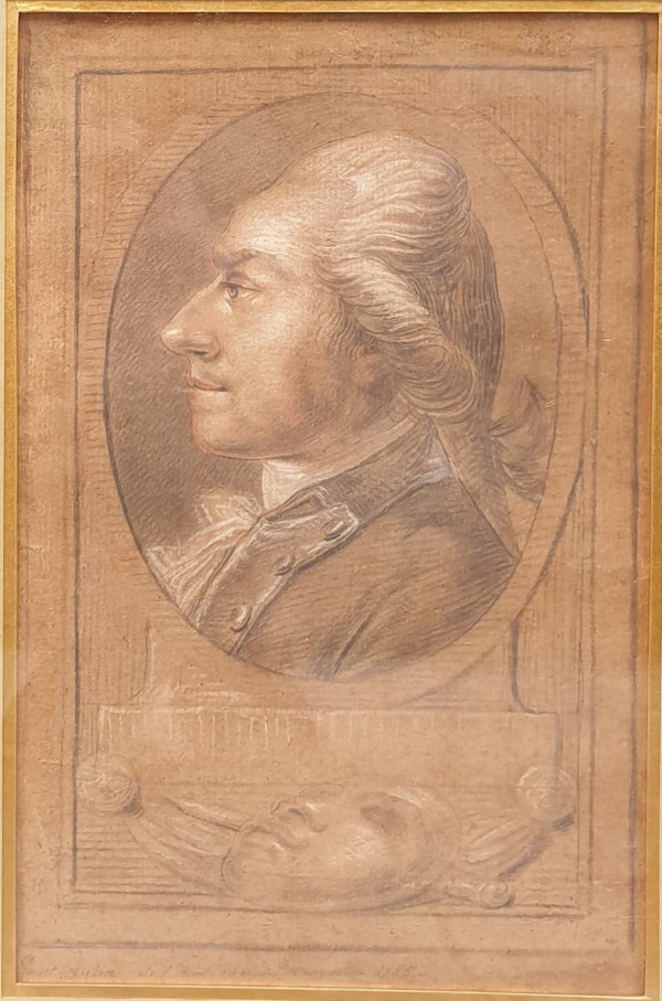 18th century French school - Portrait of Augustin D'Herbez dit Saint-Aubin