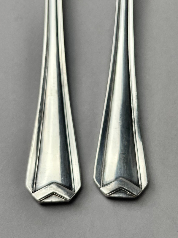Christofle chevron pattern fish cutlery