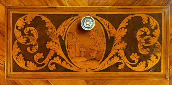 Coffret Lombard En Marqueterie d'époque Louis XVI