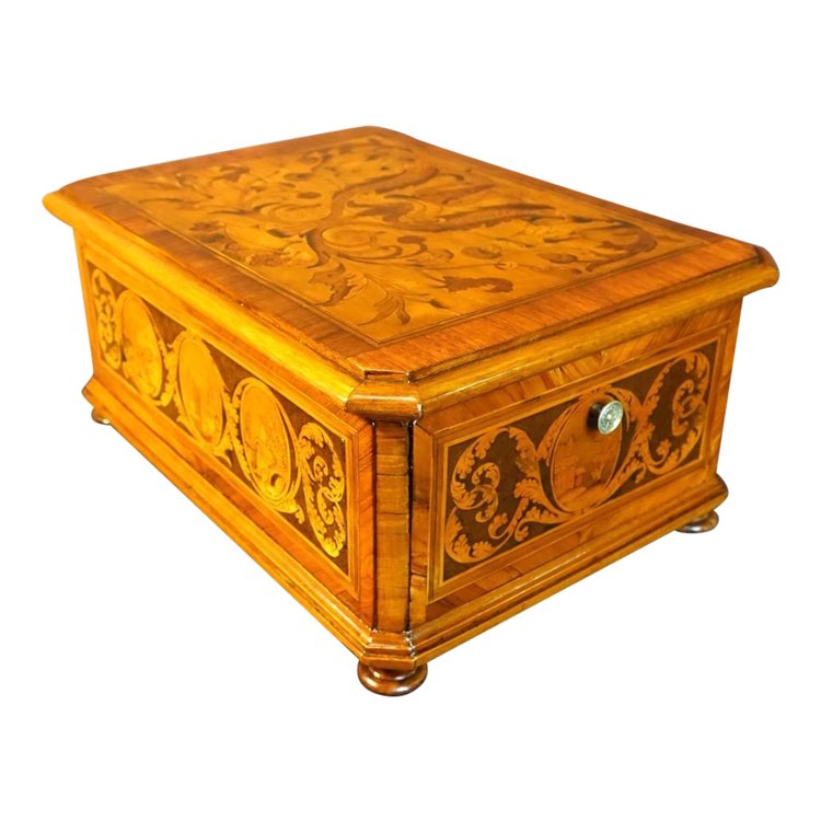 Coffret Lombard En Marqueterie d'époque Louis XVI