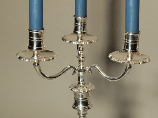 Pair of 3-branch candelabras 18th century