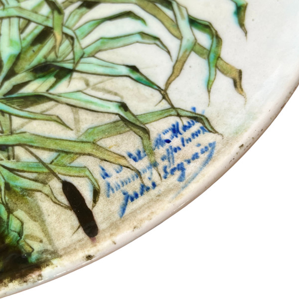 Coppia di grandi piatti - Firmati Théodore Deck - Porcellana di Sèvres - 1867