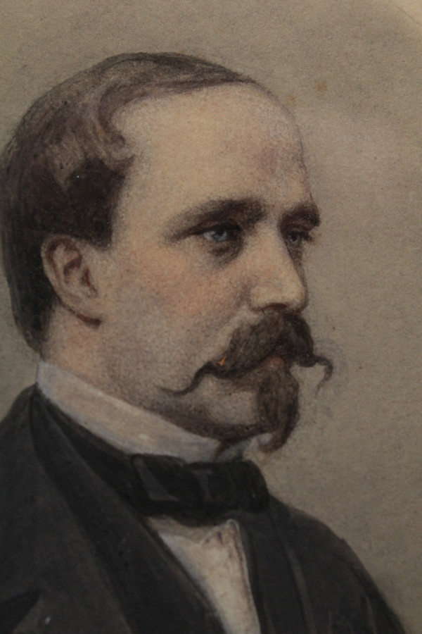 Disegno "Ritratto di Charles Morin" firmato M. Parmentier 1870 ca.