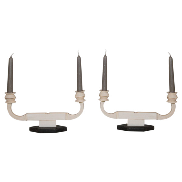 Pair Of Candlesticks Art Deco period