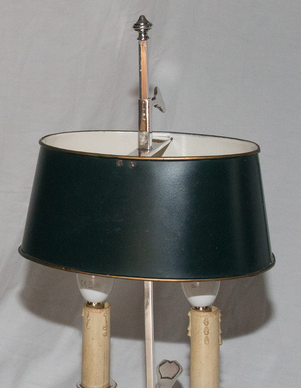 Lampe Bouillotte En Bronze Argenté  A MOURIER Début XXème