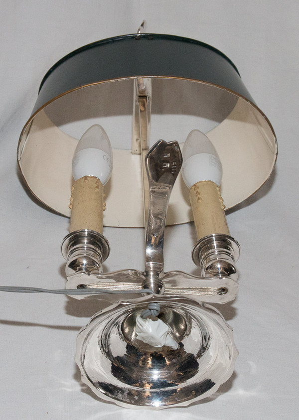 Lampe Bouillotte En Bronze Argenté  A MOURIER Début XXème