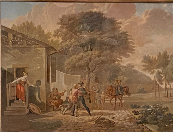 Tableau, fixé sous verre